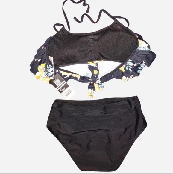 Floral Printing Flounce Ruffled Halter Bikini | Shekini - Picture 4 of 15